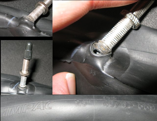 bike tube tearing at valve